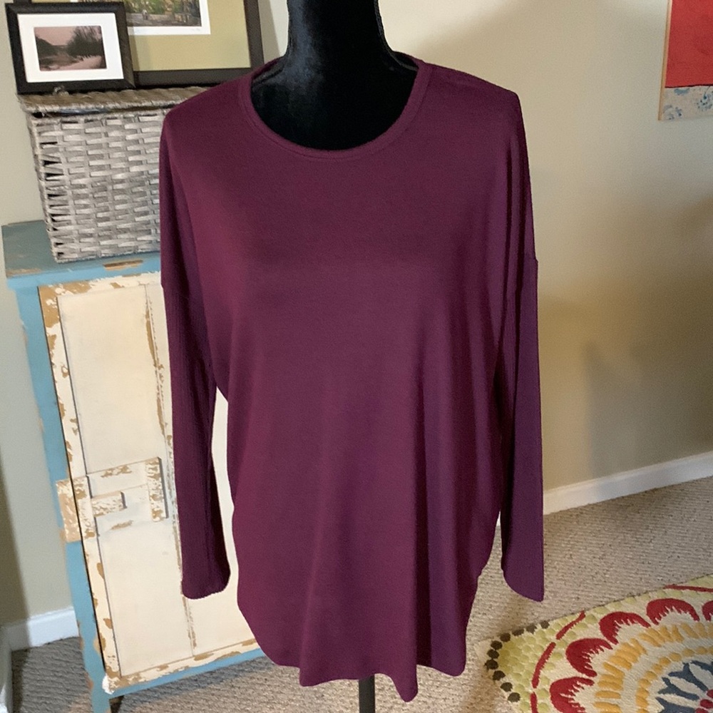 COPY - NWT Buffalo David Bitton Cranberry Scoop Neck Long Sleeve Sweater